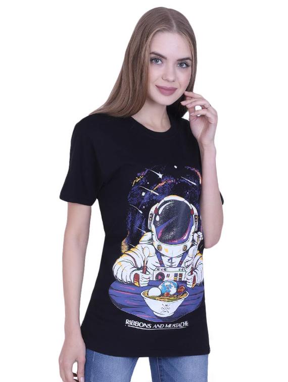 women's front print crew neck t-shirt - 17025766 - Standard Image - 1