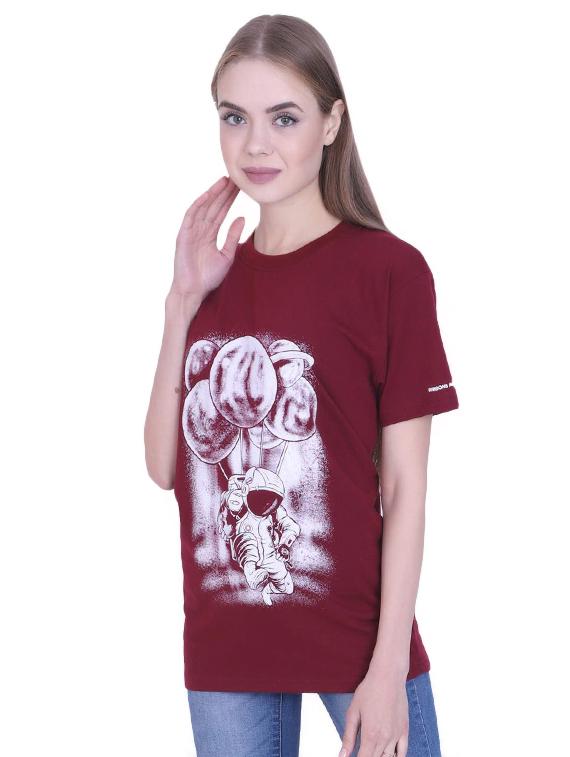 women's front print crew neck t-shirt - 17025769 -  Standard Image - 1