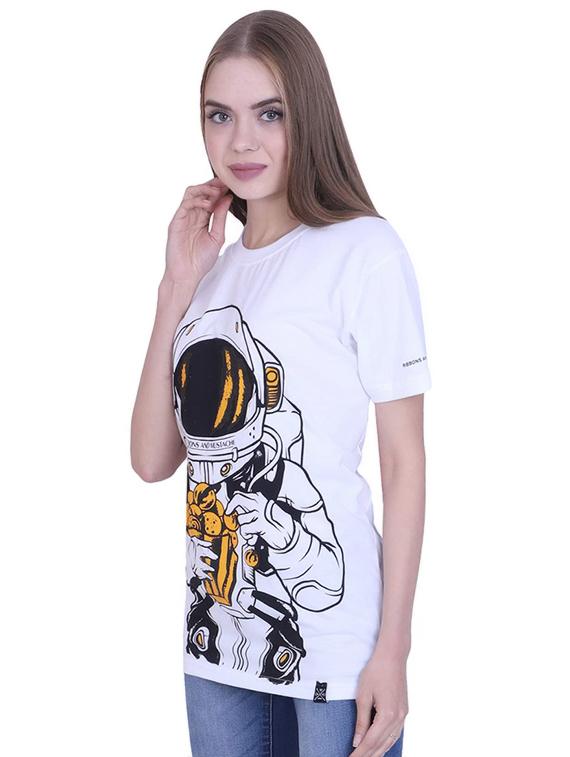 women's front print crew neck t-shirt - 17025771 -  Standard Image - 1
