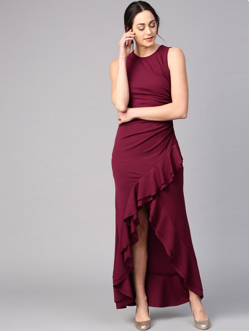 purple solid maxi dress - 17027004 -  Standard Image - 1