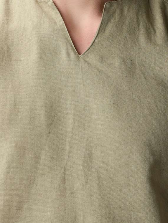 green solid short kurta - 17027032 -  Standard Image - 4