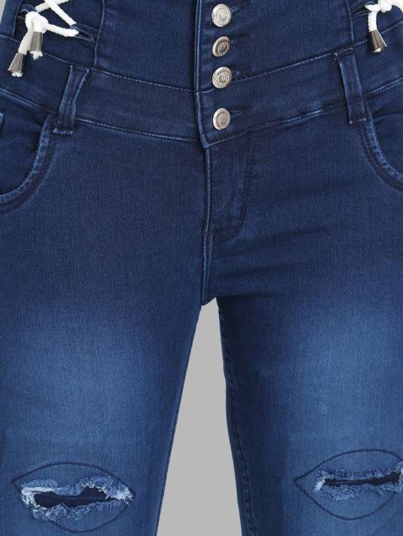 high rise stone washed jeans  - 17027207 -  Standard Image - 4