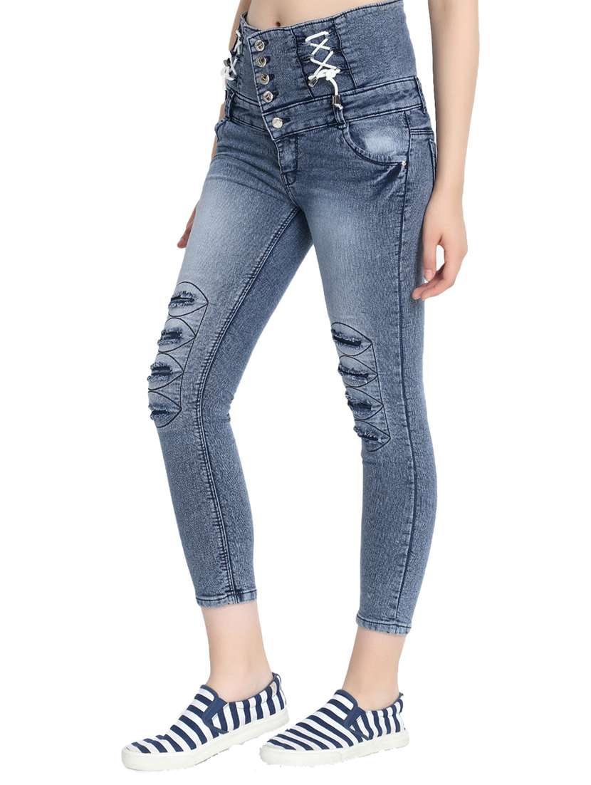 high rise stone washed jeans  - 17027208 -  Standard Image - 1