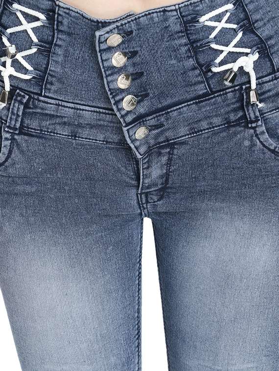 high rise stone washed jeans  - 17027208 -  Standard Image - 4