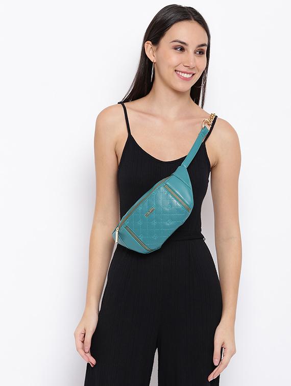 green leatherette regular sling bag - 17027638 - Standard Image - 4