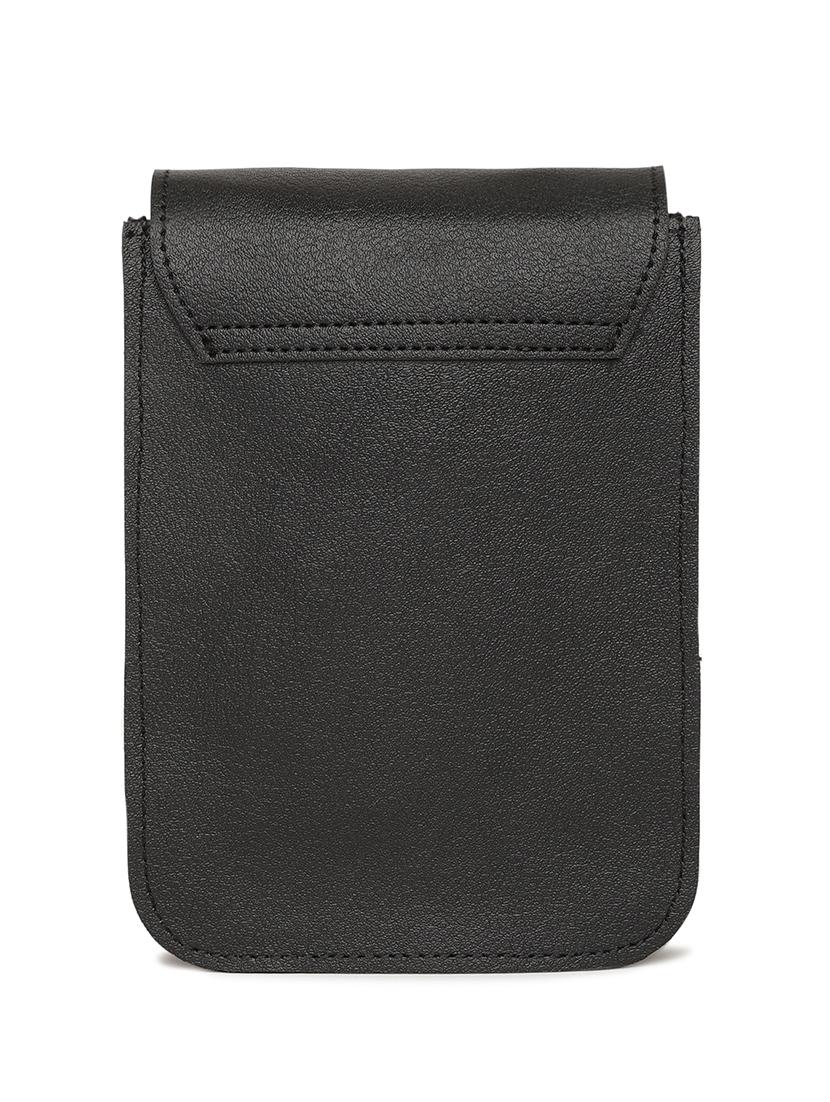black leatherette regular sling bag - 17027641 - Standard Image - 1