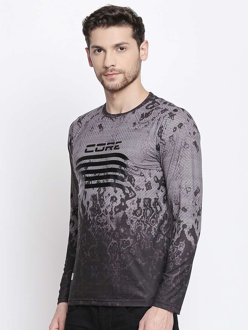 black cotton all over print tshirt - 17028944 -  Standard Image - 1
