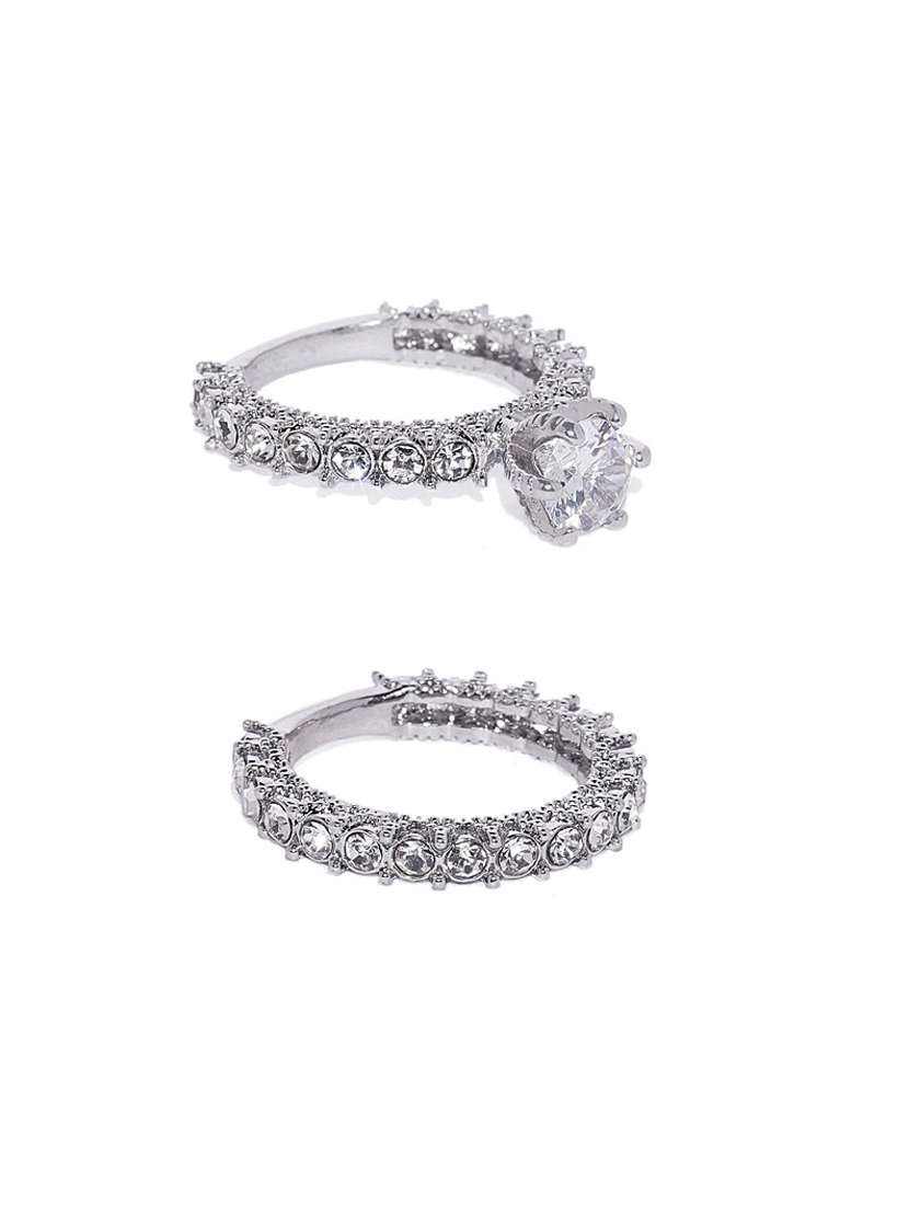  silver plated combo ring