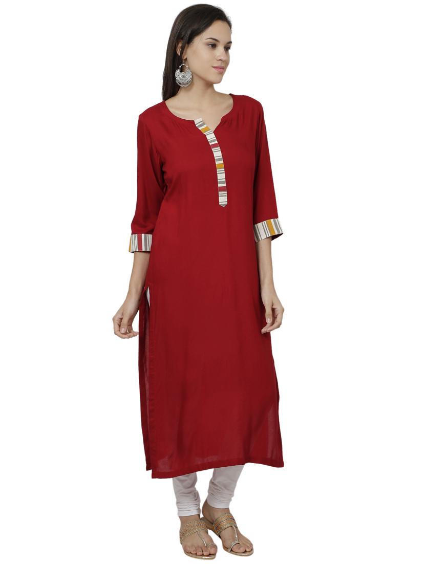 women's straight kurta - 17029714 - Standard Image - 1