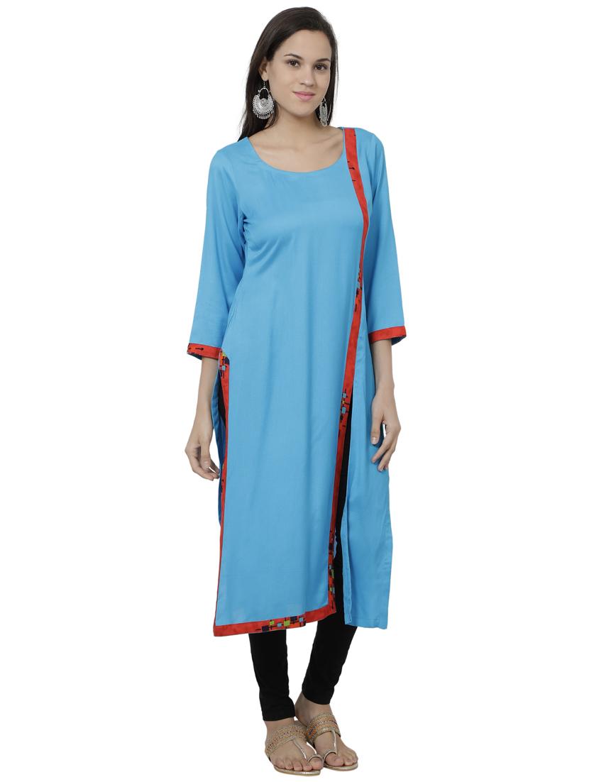 women's straight kurta - 17029718 - Standard Image - 1