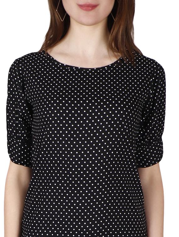 round neck polka dot top - 17030014 - Standard Image - 4