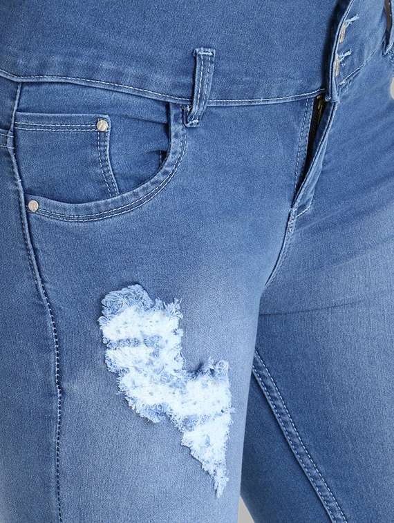 frayed hem distressed jeans - 17030376 - Standard Image - 4
