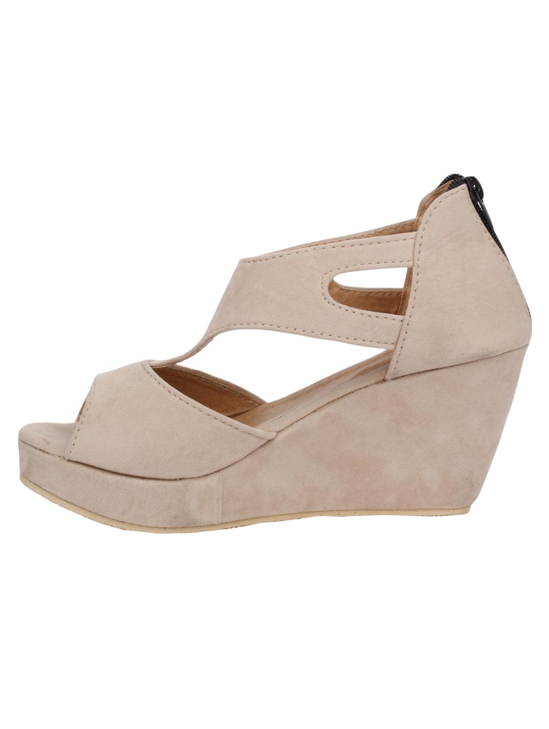 silver slip on wedges - 17031462 - Standard Image - 1