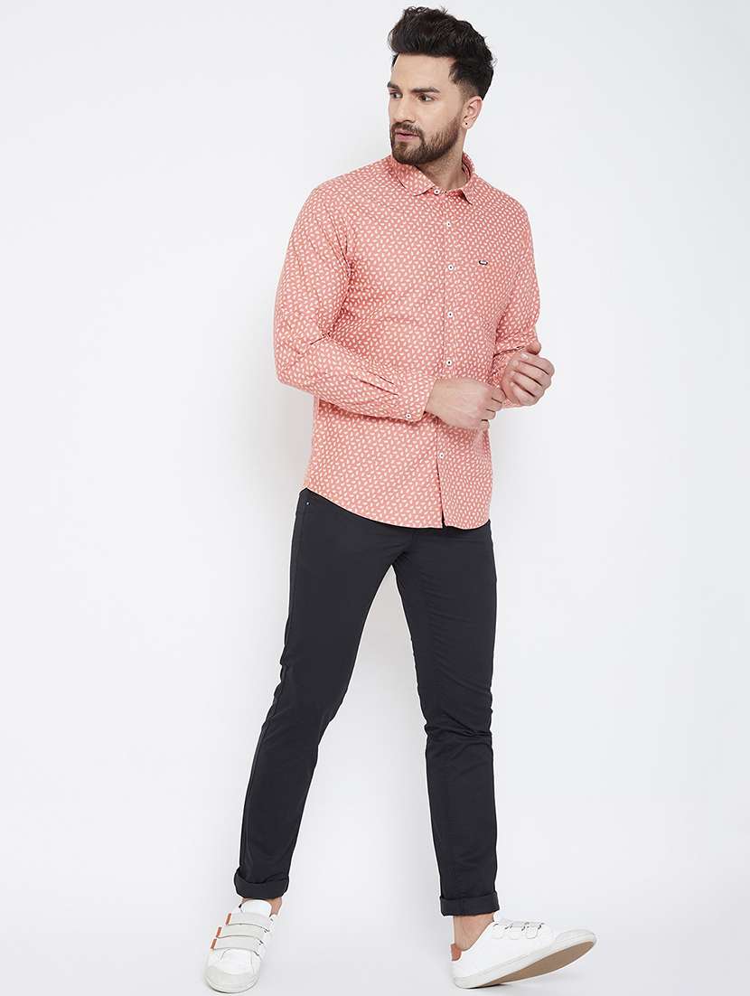 orange printed casual shirt - 17031610 - Standard Image - 4