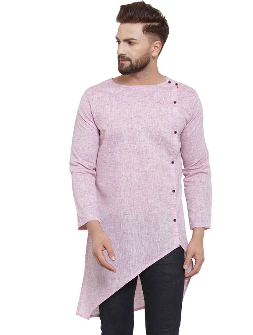 purple solid asymmetric kurta - 17032539 - Zoom Image - 0