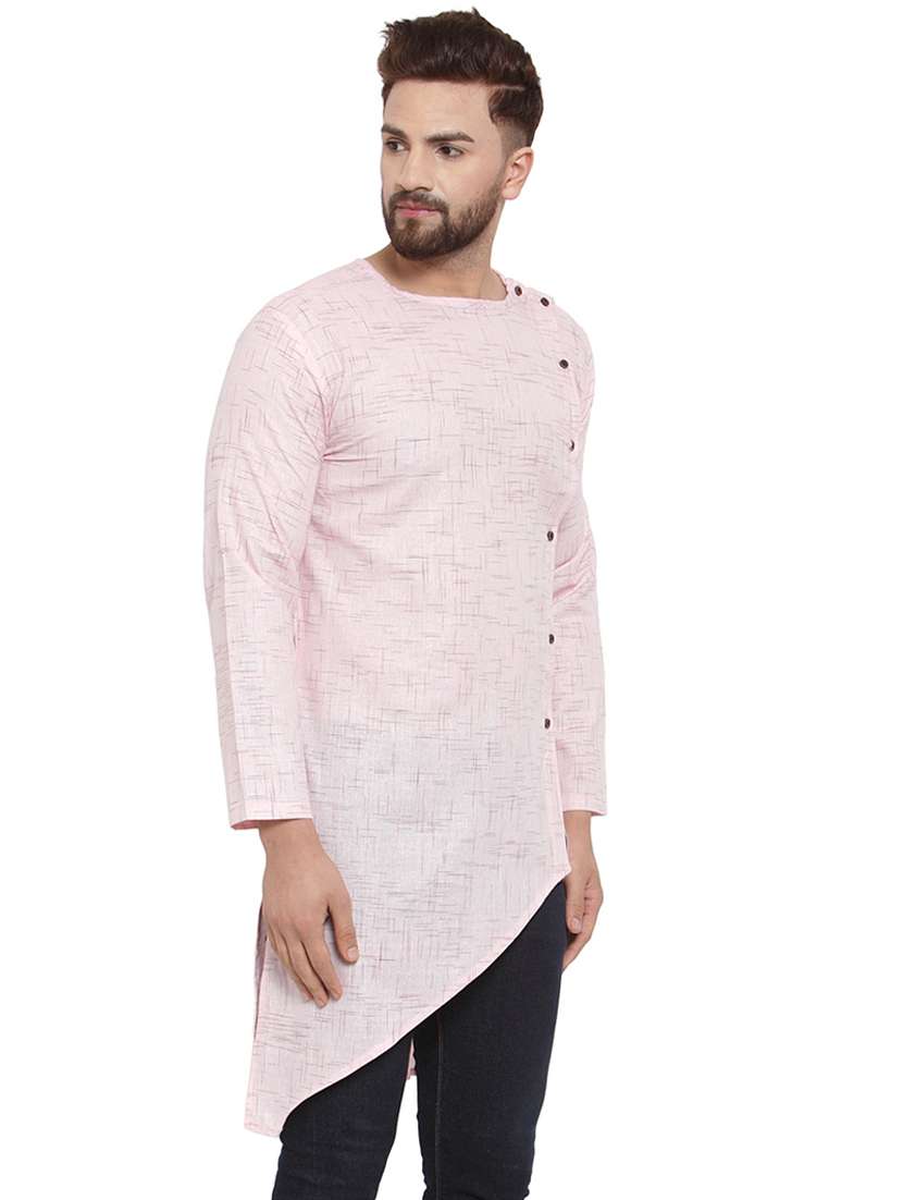pink solid asymmetric kurta - 17032543 -  Standard Image - 1