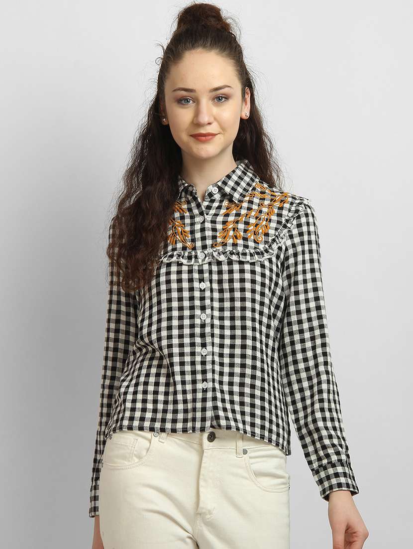 embroidered checkered shirt 