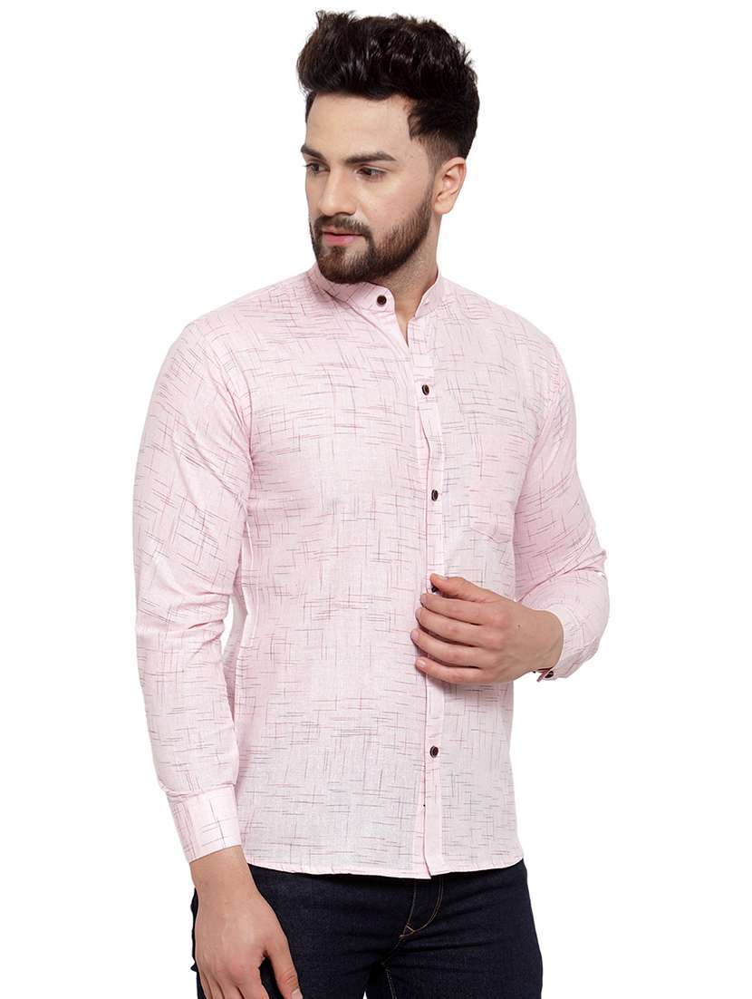 pink self design casual shirt - 17033792 - Standard Image - 1