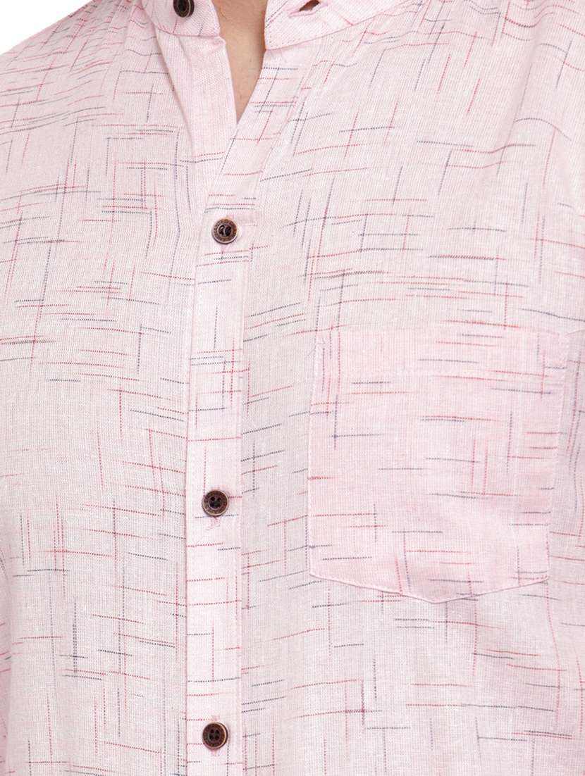 pink self design casual shirt - 17033792 - Standard Image - 4