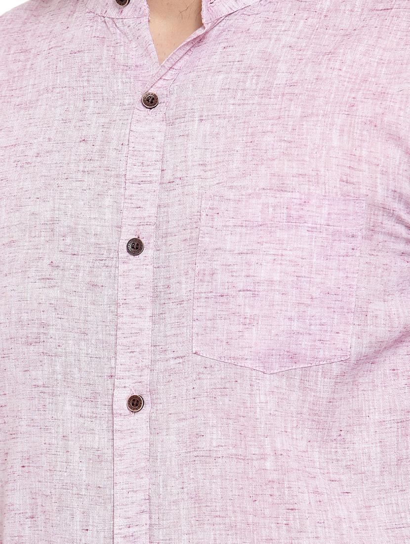 mens melange casual shirt - 17033804 - Standard Image - 4