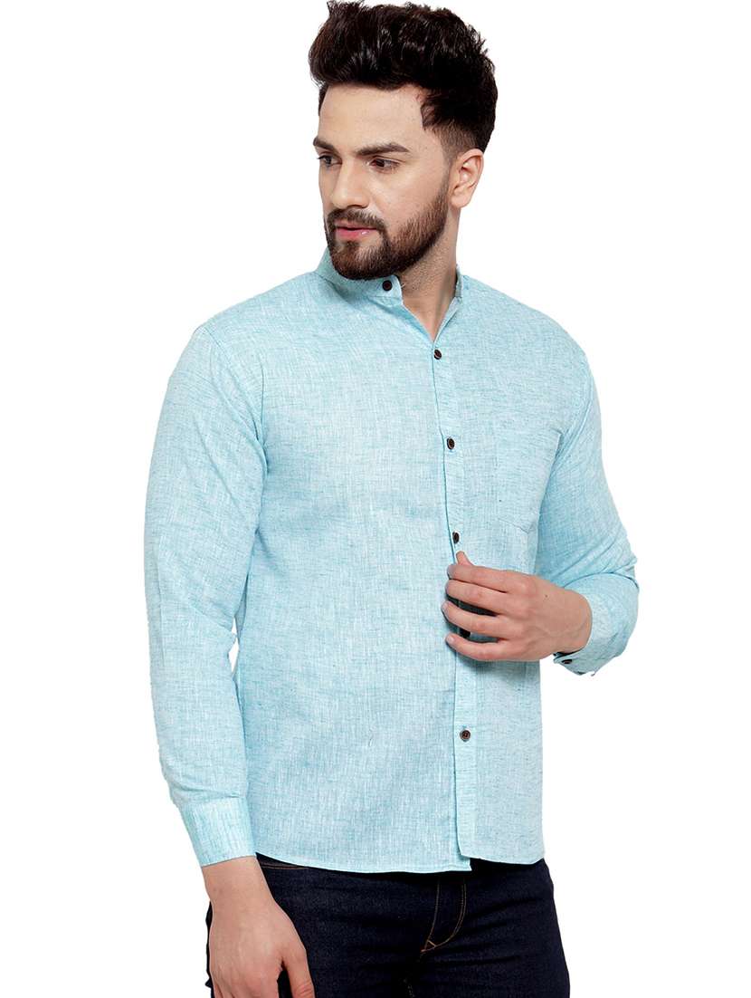 mens melange casual shirt - 17033812 - Standard Image - 1