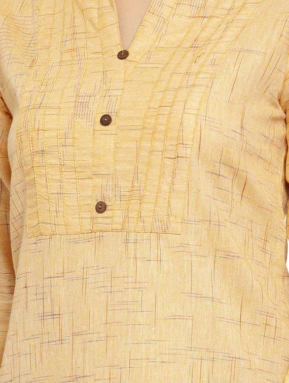 solid bell sleeves straight kurti - 17035119 -  Standard Image - 4