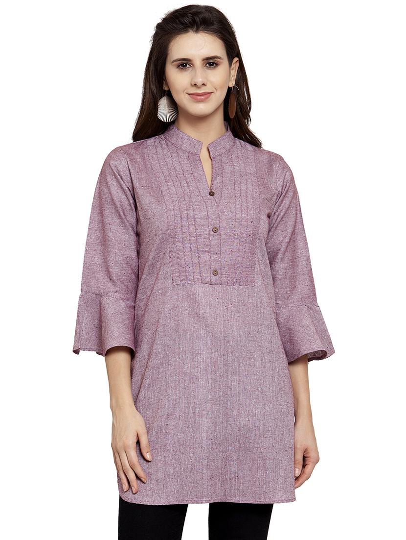 solid bell sleeves straight kurti