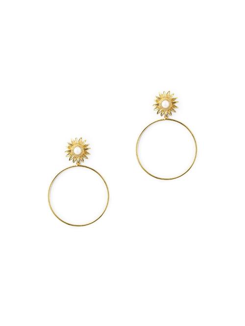 gold metal hoop earring - 17041044 - Standard Image - 0