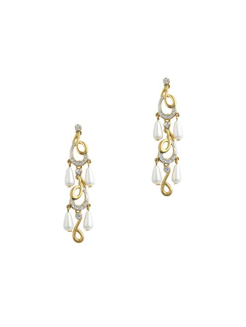 gold metal chandellier earring - 17041057 -  Standard Image - 0