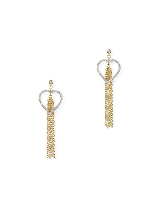 gold metal drop earring - 17041062 -  Zoom Image - 0