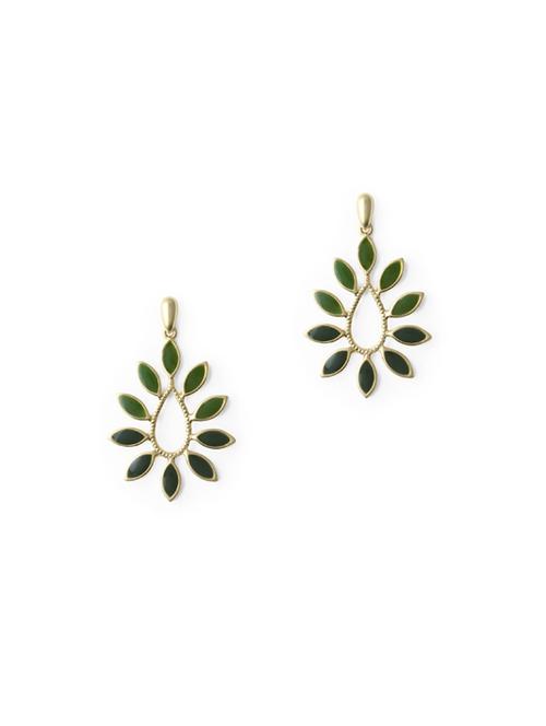 green metal drop earring - 17041069 -  Standard Image - 0