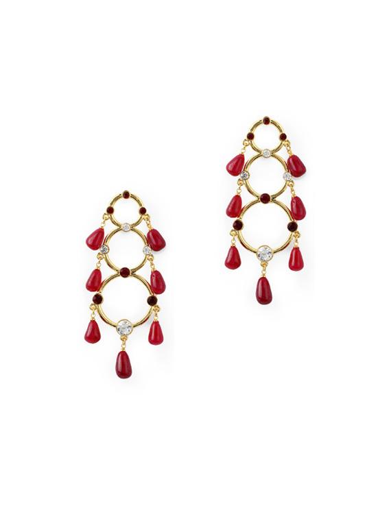 red metal drop earring - 17041086 - Zoom Image - 0