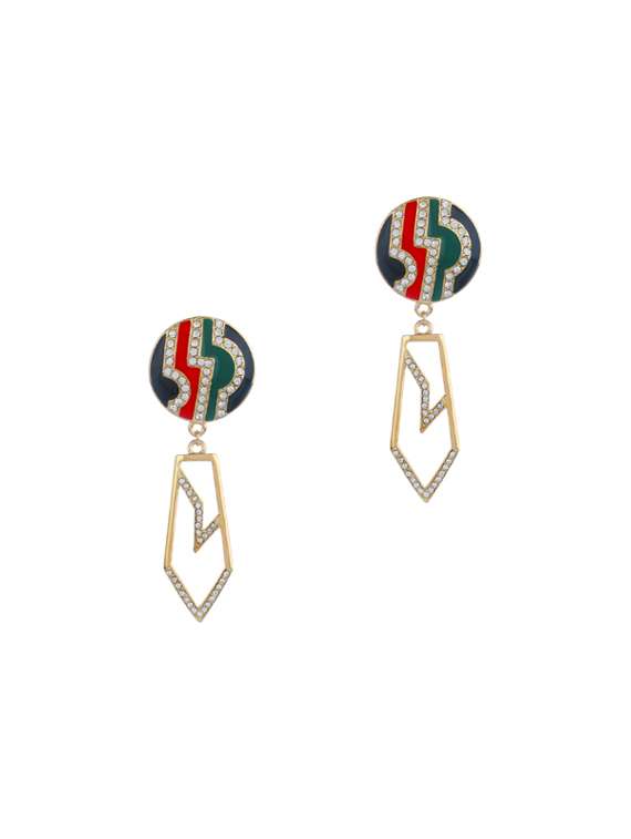 multi colored metal drop earring - 17041101 - Zoom Image - 0
