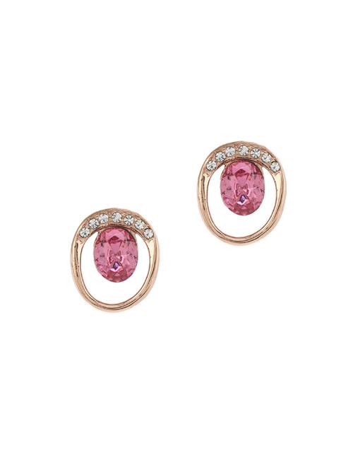 pink metal studs earring - 17041139 - Standard Image - 0