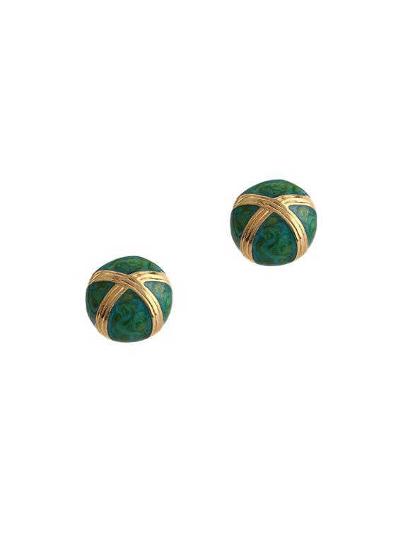 green metal studs earring - 17041163 -  Zoom Image - 0