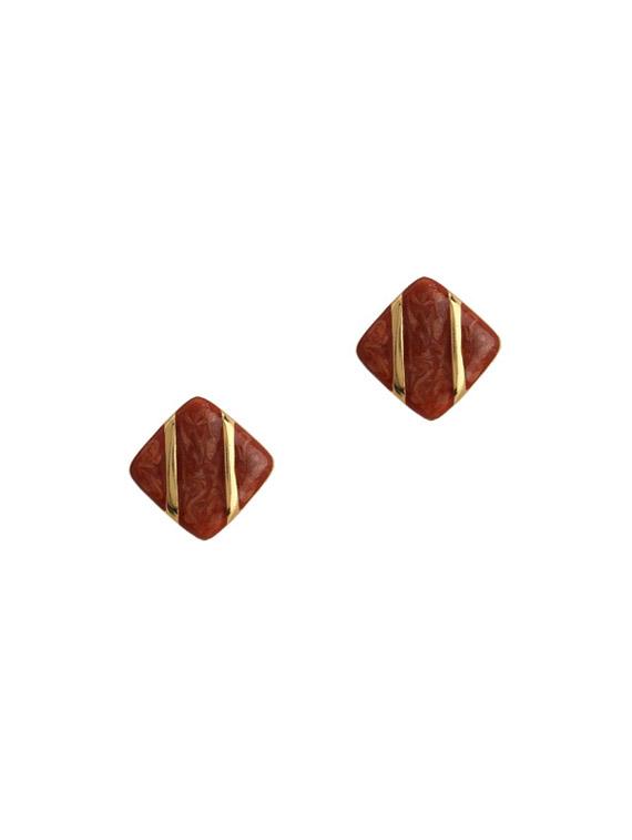 brown metal studs earring - 17041173 -  Zoom Image - 0