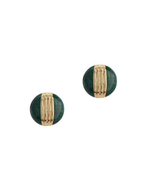 green metal studs earring - 17041200 - Standard Image - 0