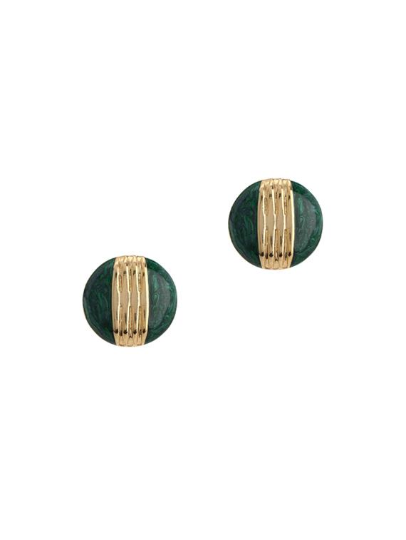 green metal studs earring - 17041200 - Zoom Image - 0