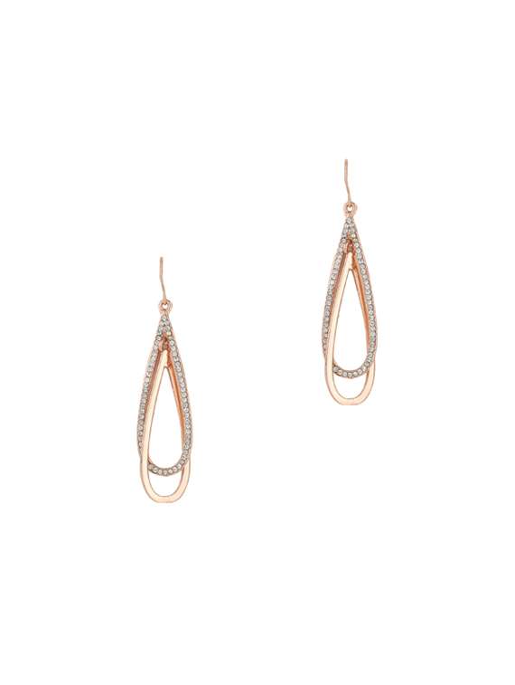 gold metal drop earring - 17041235 - Zoom Image - 0