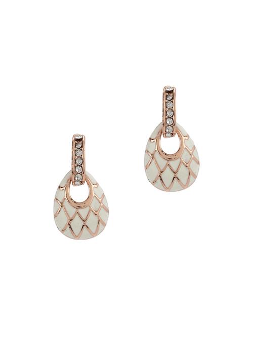 gold metal drop earring - 17041253 - Standard Image - 0