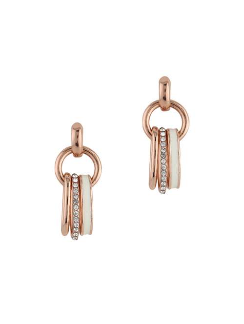 gold metal drop earring - 17041255 - Standard Image - 0