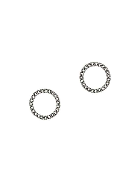 silver metal studs earring
