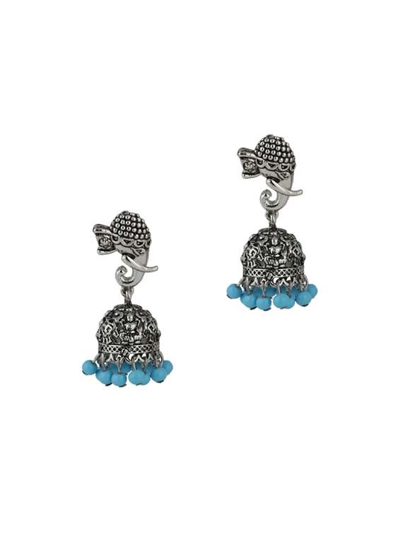 silver metal jhumka earring