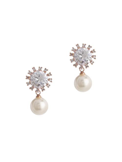 gold metal drop earring - 17041311 - Standard Image - 0