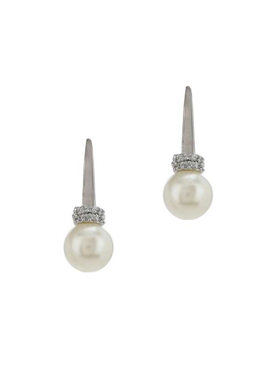 silver metal drop earring