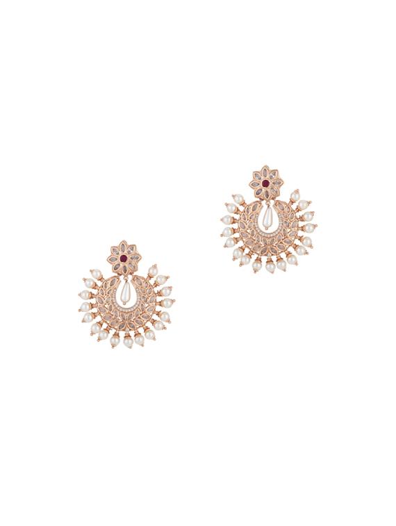 gold metal chandballi earring