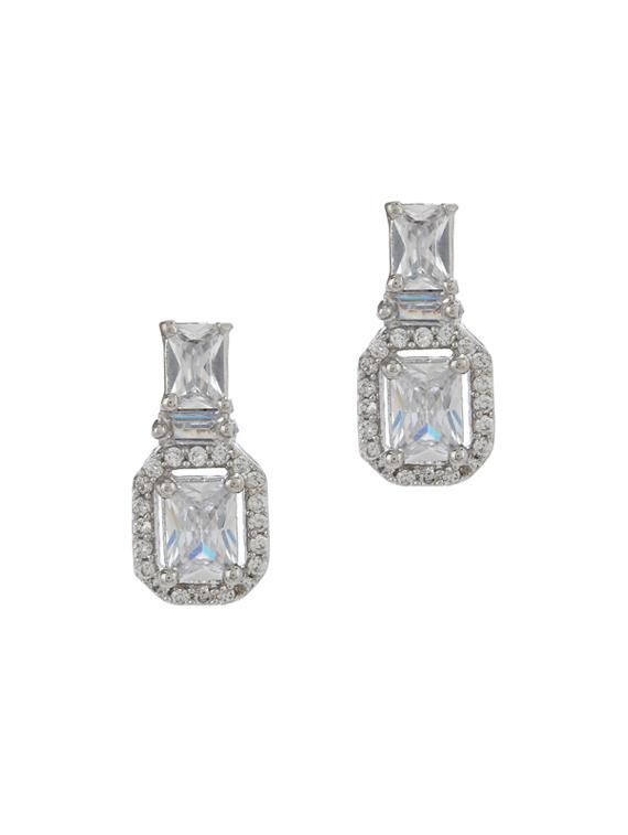 silver metal drop earring - 17041334 - Zoom Image - 0
