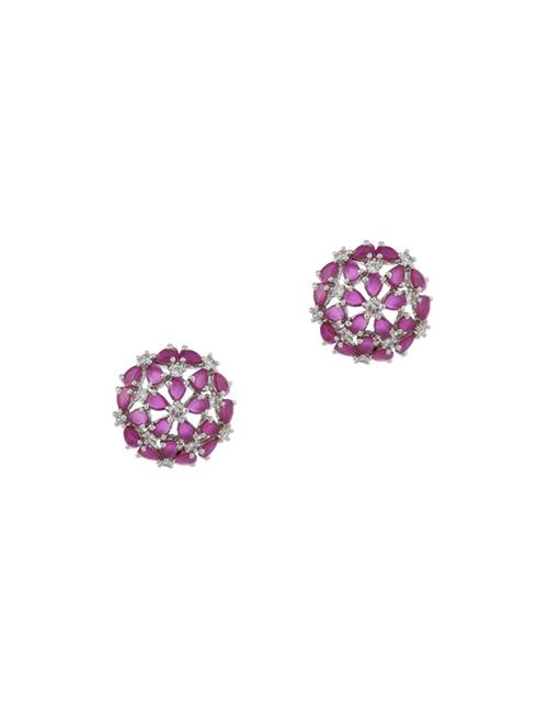 pink metal studs earring - 17041341 - Standard Image - 0