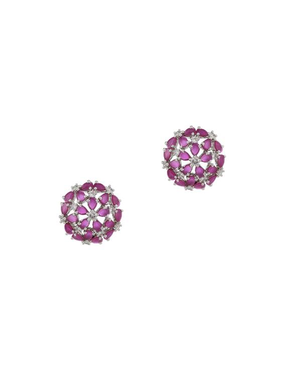 pink metal studs earring - 17041341 - Zoom Image - 0