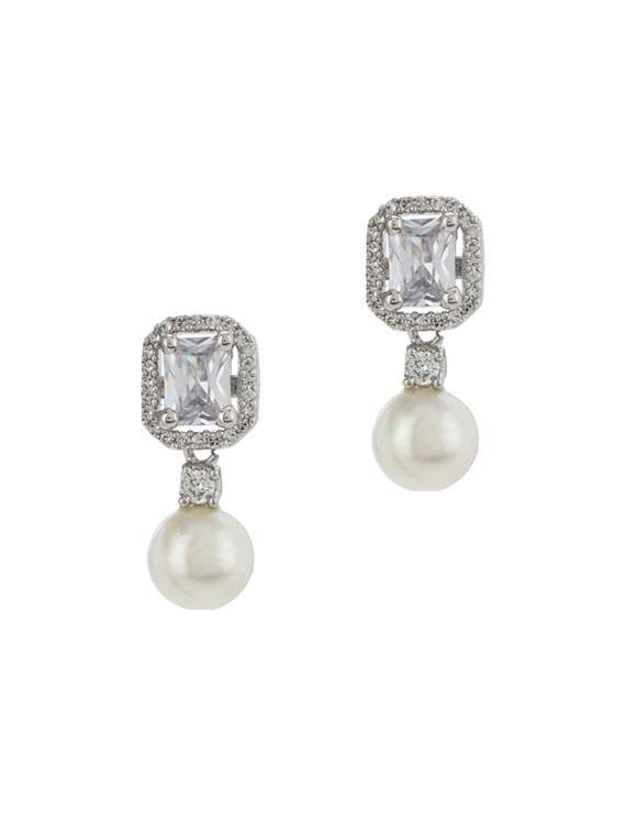 silver metal drop earring - 17041350 - Zoom Image - 0